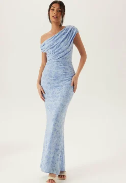 Bubbleroom Occasion Juhlamekot|Yksiolkaimiset Mekot*Asymmetric Draped Burnout Maxi Dress