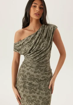 Bubbleroom Occasion Juhlamekot|Yksiolkaimiset Mekot*Asymmetric Draped Burnout Maxi Dress