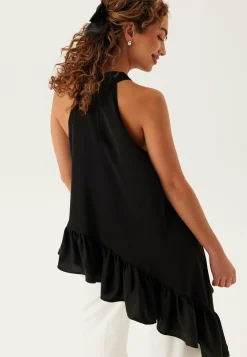 BUBBLEROOM Yksiväriset Puserot Ja Paidat|Hihattomat Puserot Ja Paidat*Asymmetric Halter Neck Blouse