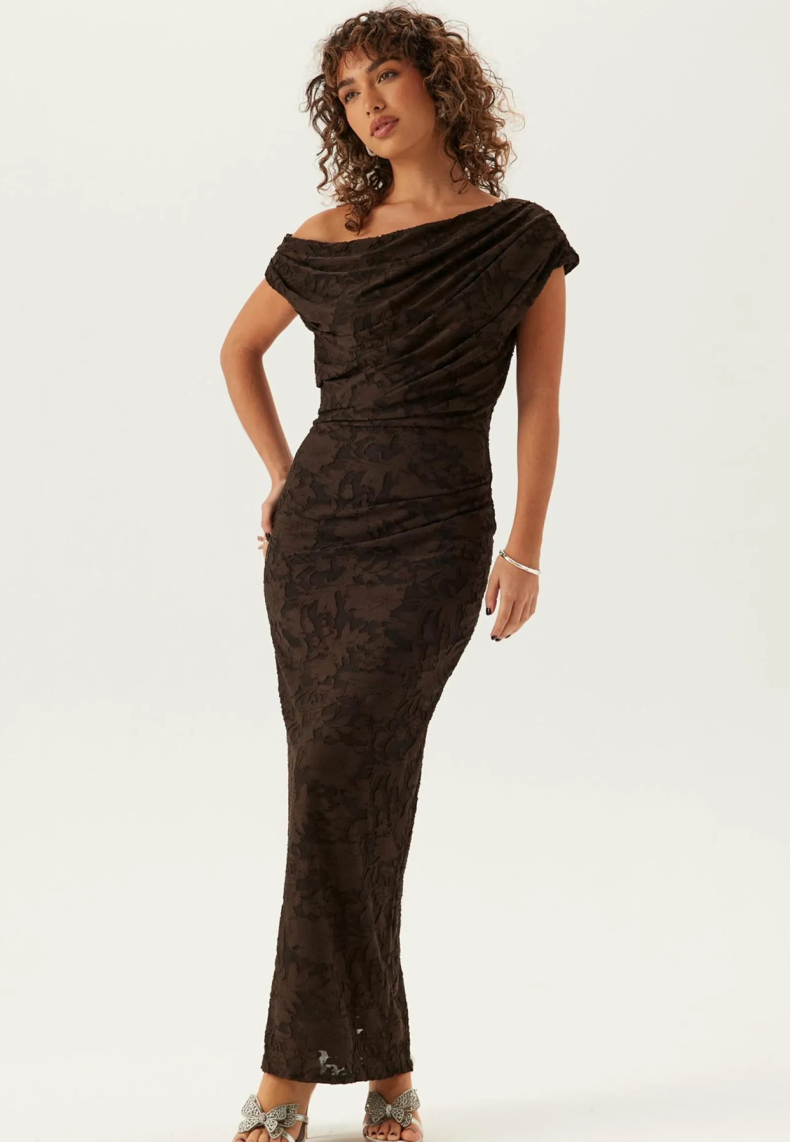 Bubbleroom Occasion Juhlamekot|Yksiolkaimiset Mekot*Asymmetric Jacquard Stretch Ankle Dress