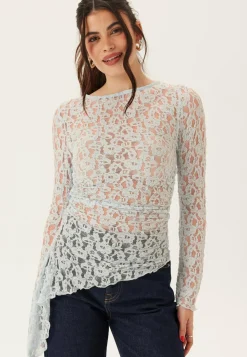 BUBBLEROOM Pitkähihaiset Topit|Pitsitopit*Asymmetric Lace Top