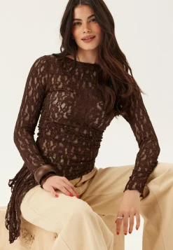 BUBBLEROOM Pitkähihaiset Topit|Pitsitopit*Asymmetric Lace Top