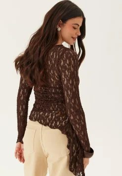 BUBBLEROOM Pitkähihaiset Topit|Pitsitopit*Asymmetric Lace Top