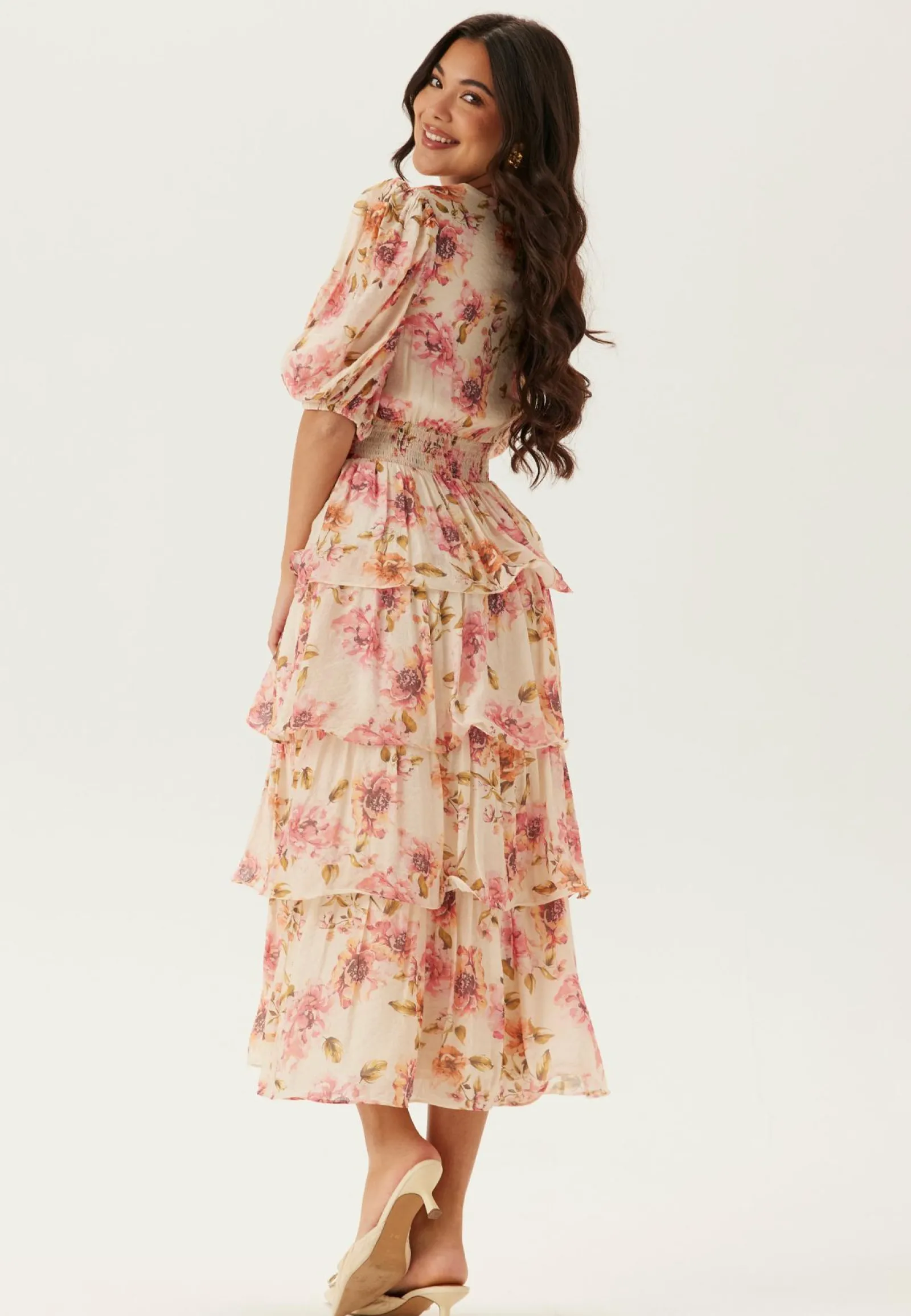 Bubbleroom Occasion Juhlamekot|Kukkakuosiset Ja Kuviolliset Mekot*Balloon Sleeve Flounce Ankle Dress