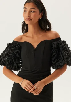 Goddiva Puhvihihalliset Mekot|Vanhojentanssimekot*Bardot Ruffle Sleeve Maxi Dress