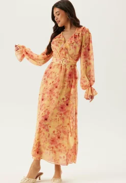 Bubbleroom Occasion Juhlamekot|Kukkakuosiset Ja Kuviolliset Mekot*Belted Chiffon Midi Dress