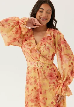 Bubbleroom Occasion Juhlamekot|Kukkakuosiset Ja Kuviolliset Mekot*Belted Chiffon Midi Dress