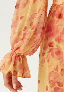 Bubbleroom Occasion Juhlamekot|Kukkakuosiset Ja Kuviolliset Mekot*Belted Chiffon Midi Dress