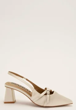 Bianco Avokkaat Avokantakaremillä|Korkokengät*Biamaralyn Buckle Slingback Satin