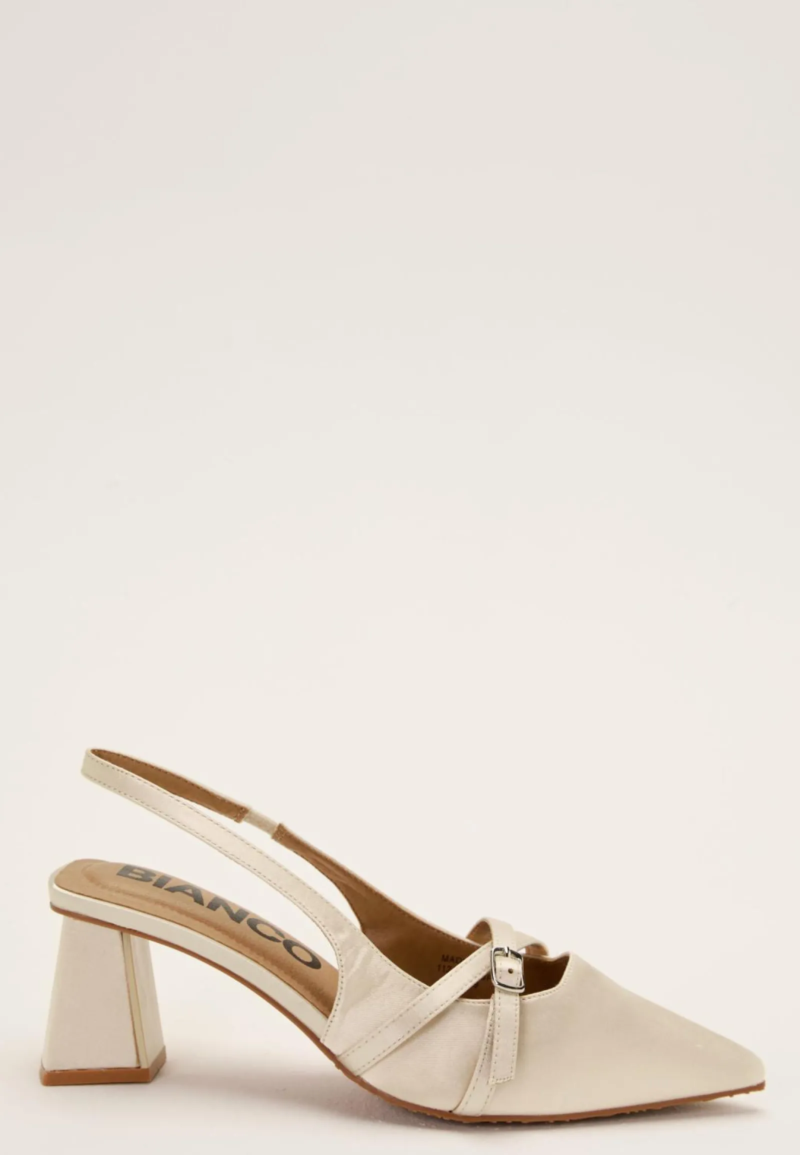 Bianco Avokkaat Avokantakaremillä|Korkokengät*Biamaralyn Buckle Slingback Satin