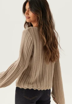 BUBBLEROOM Neuletopit|Neuletopit*Boat Neck Structure Knitted Sweater