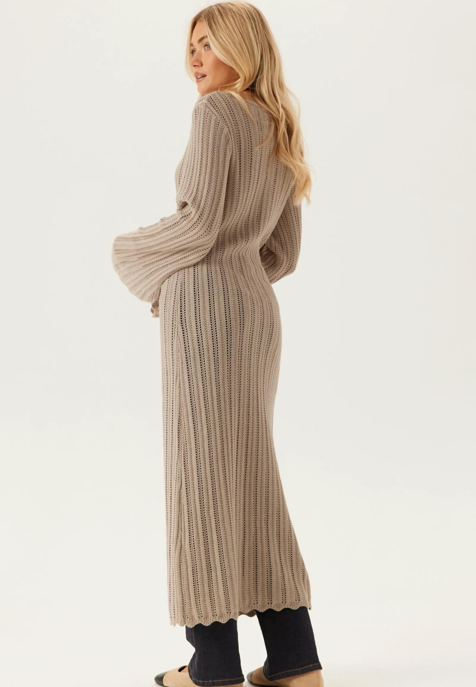 BUBBLEROOM Kesämekot|Pitkähihaiset Mekot*Boat Neck Structure Knitted Dress