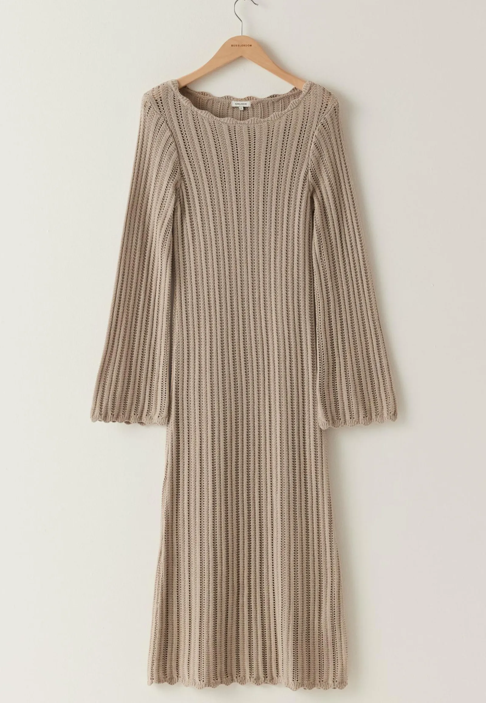 BUBBLEROOM Kesämekot|Pitkähihaiset Mekot*Boat Neck Structure Knitted Dress