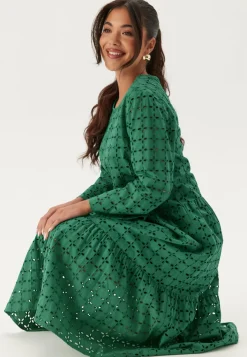 Happy Holly Kesämekot|Pitkähihaiset Mekot*Broderie Anglaise Round Neck Dress