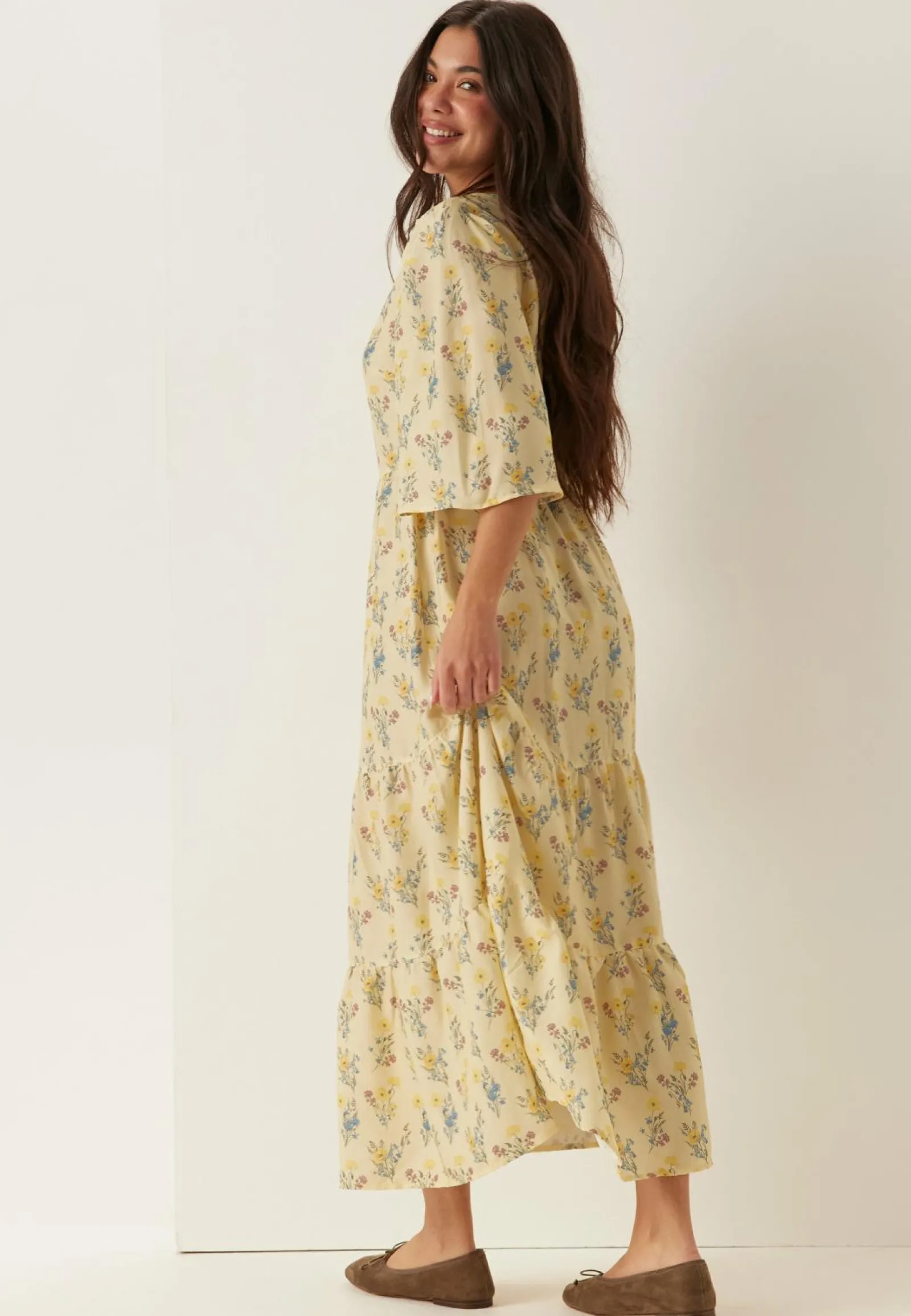 BUBBLEROOM Kukkakuosiset Ja Kuviolliset Mekot|Kesämekot*Butterfly Sleeve Maxi Dress