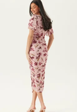 Bubbleroom Occasion Kukkakuosiset Ja Kuviolliset Mekot|Juhlamekot*Butterfly Sleeve Mesh Ankle Dress