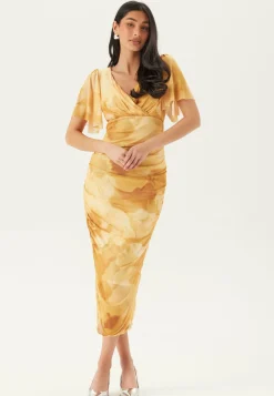 Bubbleroom Occasion Juhlamekot|Kukkakuosiset Ja Kuviolliset Mekot*Butterfly Sleeve Mesh Ankle Dress