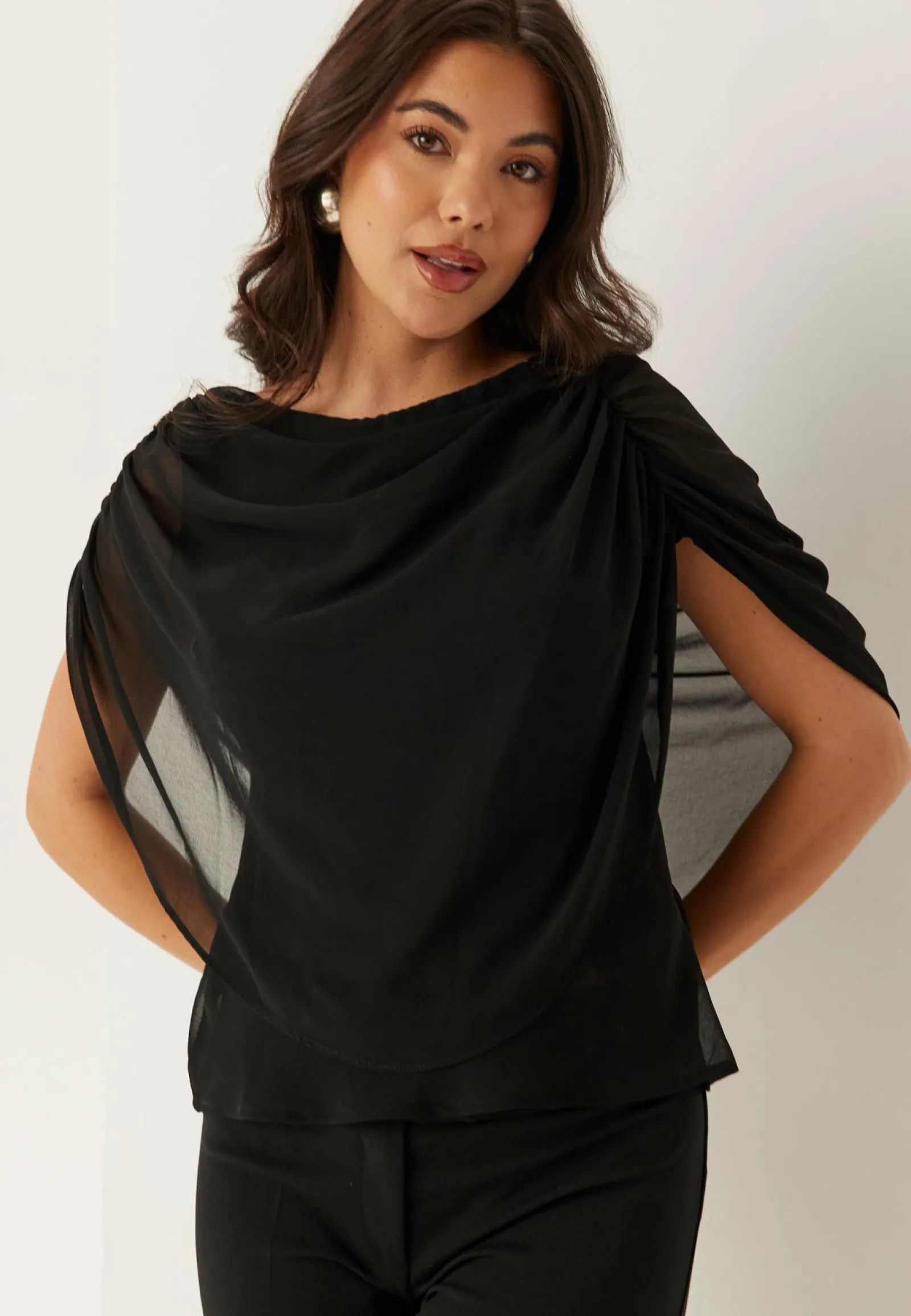 BUBBLEROOM Hihattomat Puserot Ja Paidat|Röyhelöpuserot*Cape Sleeveless Blouse