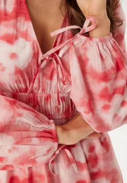 BUBBLEROOM Smokkimekot|Kukkakuosiset Ja Kuviolliset Mekot*CC V-neck Viscose Strap L/S Dress