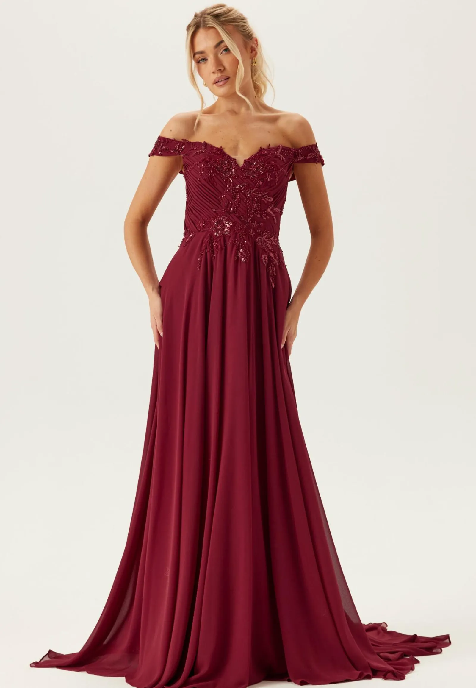 Christian Koehlert Joulumekot|Morsiusneitomekot*Chiffon Off Shoulder Evening Dress