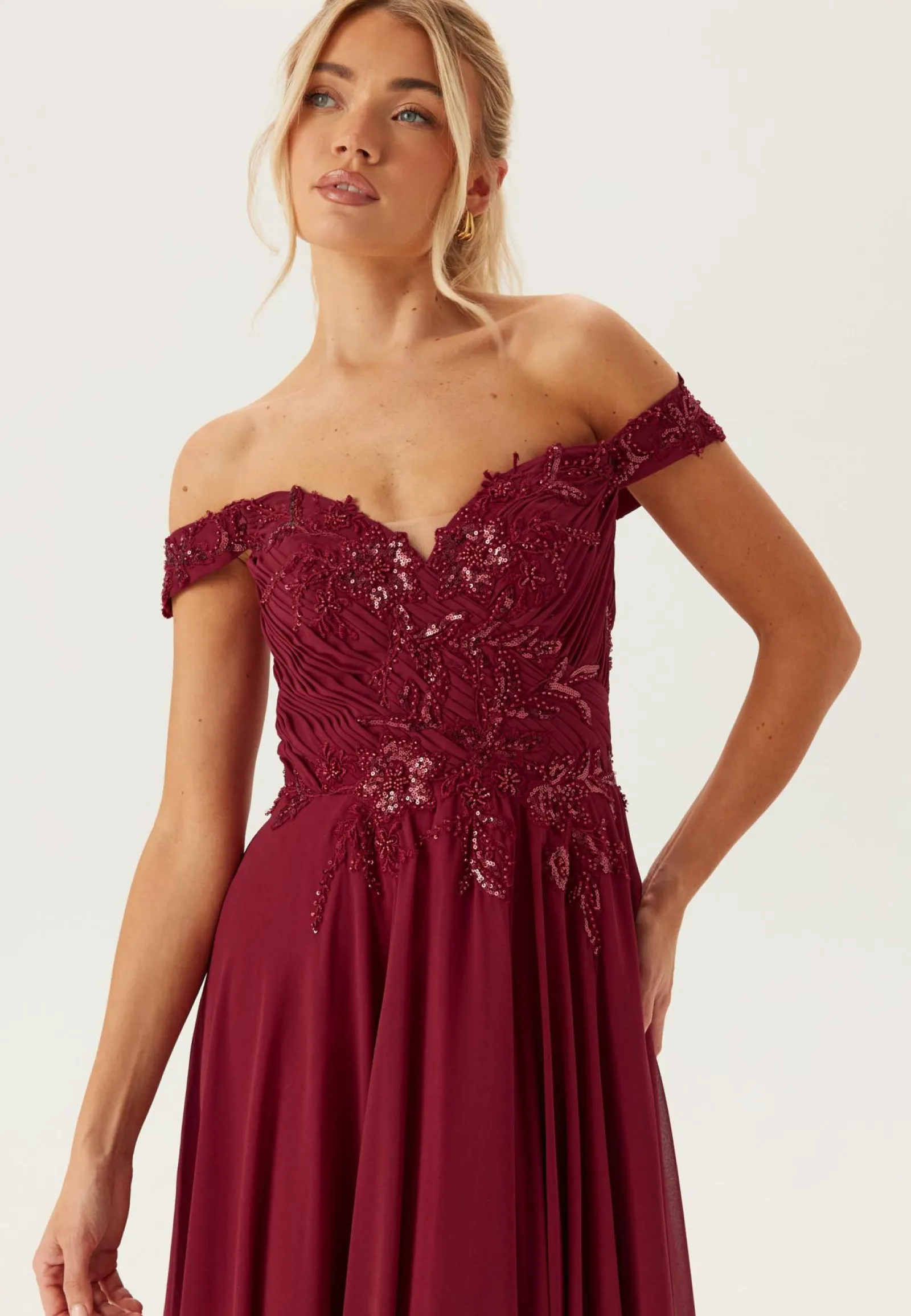 Christian Koehlert Joulumekot|Morsiusneitomekot*Chiffon Off Shoulder Evening Dress