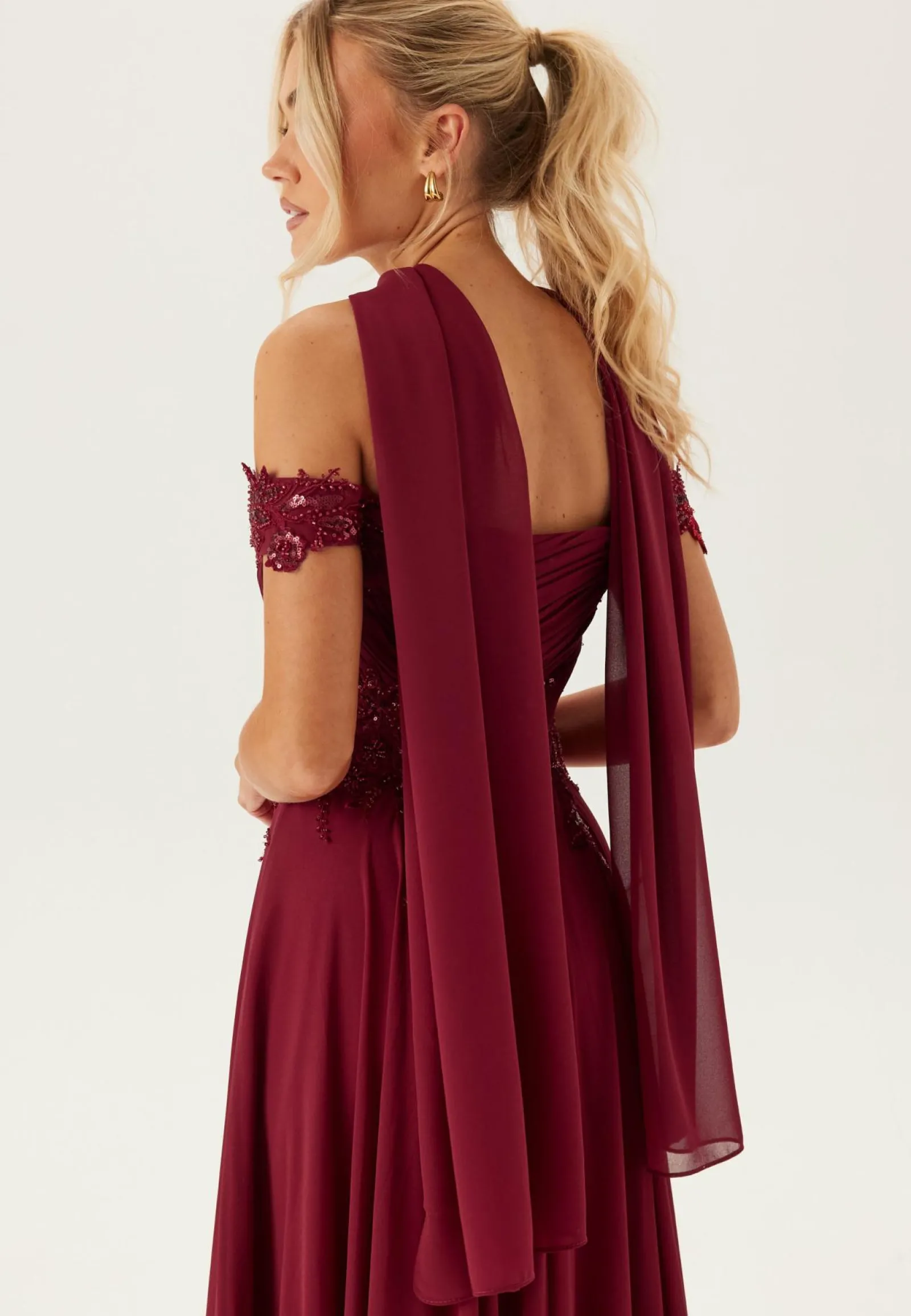 Christian Koehlert Joulumekot|Morsiusneitomekot*Chiffon Off Shoulder Evening Dress