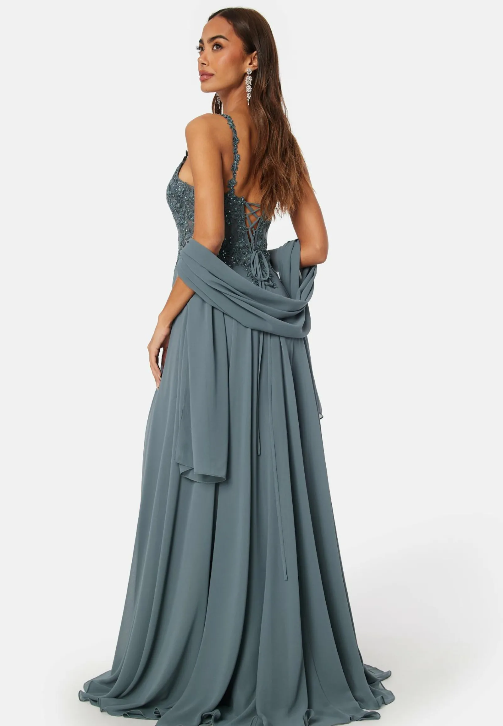 Christian Koehlert Paljettimekot|Vanhojentanssimekot*Chiffon Rhinestone Evening Dress