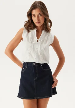 BUBBLEROOM Yksiväriset Puserot Ja Paidat|Hihattomat Puserot Ja Paidat*Cotton Lace Blouse