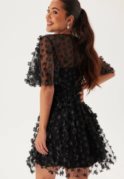 Bubbleroom Occasion Uudenvuoden Mekot|Minimekot*3D Floral Butterfly Sleeve Dress