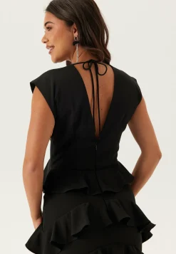 Bubbleroom Occasion Röyhelömekot|Morsiusneitomekot*Deep V-Neck Flounce Gown