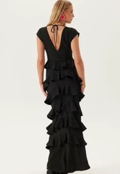 Bubbleroom Occasion Röyhelömekot|Morsiusneitomekot*Deep V-Neck Flounce Gown