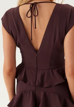 Bubbleroom Occasion Röyhelömekot|Morsiusneitomekot*Deep V-Neck Flounce Gown