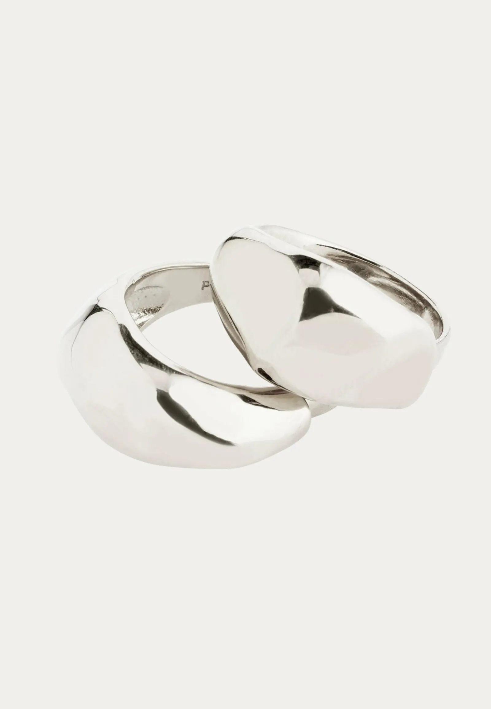 Pilgrim Sormukset*Dune Rings, 2-in-1 Set, Silver