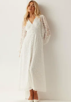Bubbleroom Occasion Juhlamekot|Pitkähihaiset Mekot*Embroidered Midi Dress