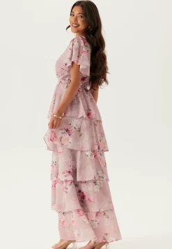 Goddiva Morsiusneitomekot|Juhlamekot*Floral Flutter Tiered Maxi Dress