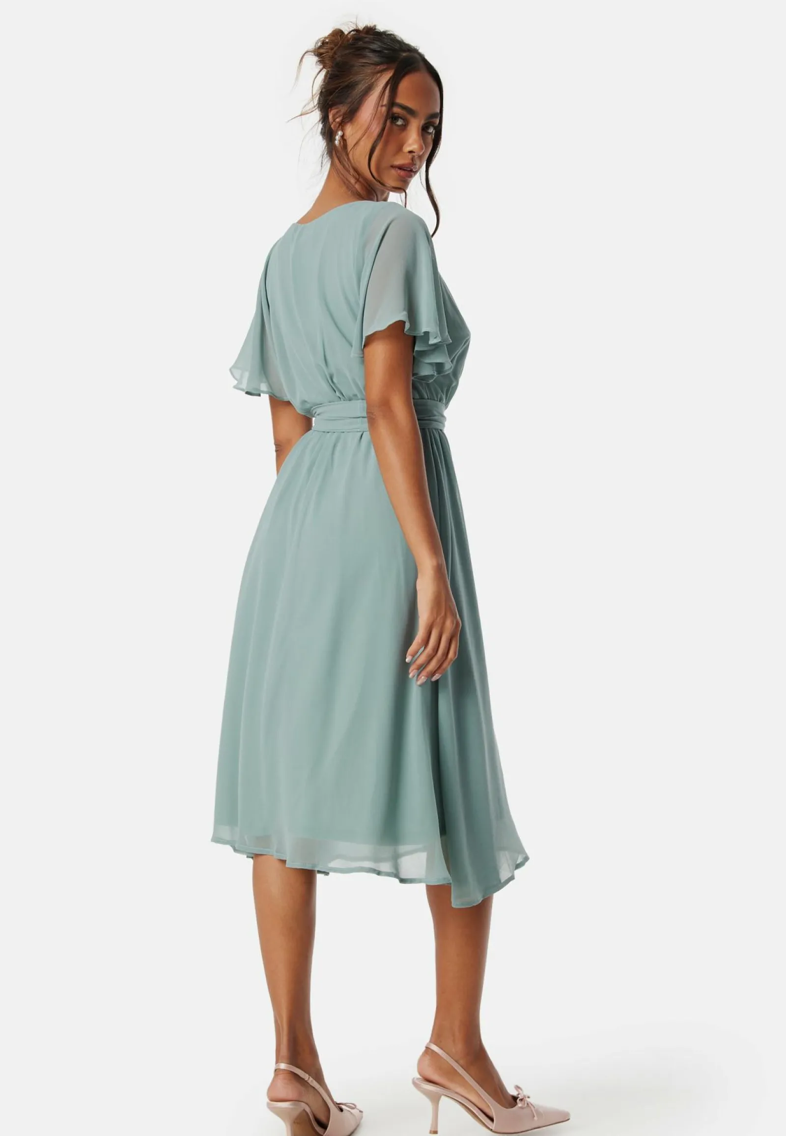 Goddiva Morsiusneitomekot|Juhlamekot*Flutter Chiffon Midi Dress