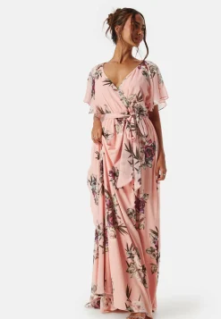 Goddiva Kukkakuosiset Ja Kuviolliset Mekot|Kietaisumekot*Flutter Floral Maxi Dress