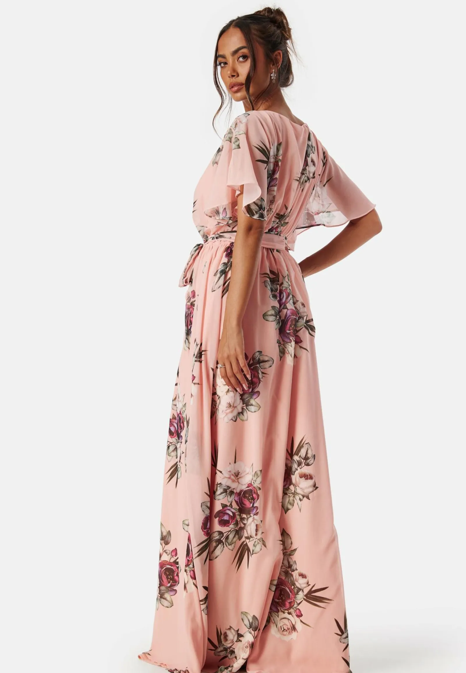 Goddiva Kukkakuosiset Ja Kuviolliset Mekot|Kietaisumekot*Flutter Floral Maxi Dress