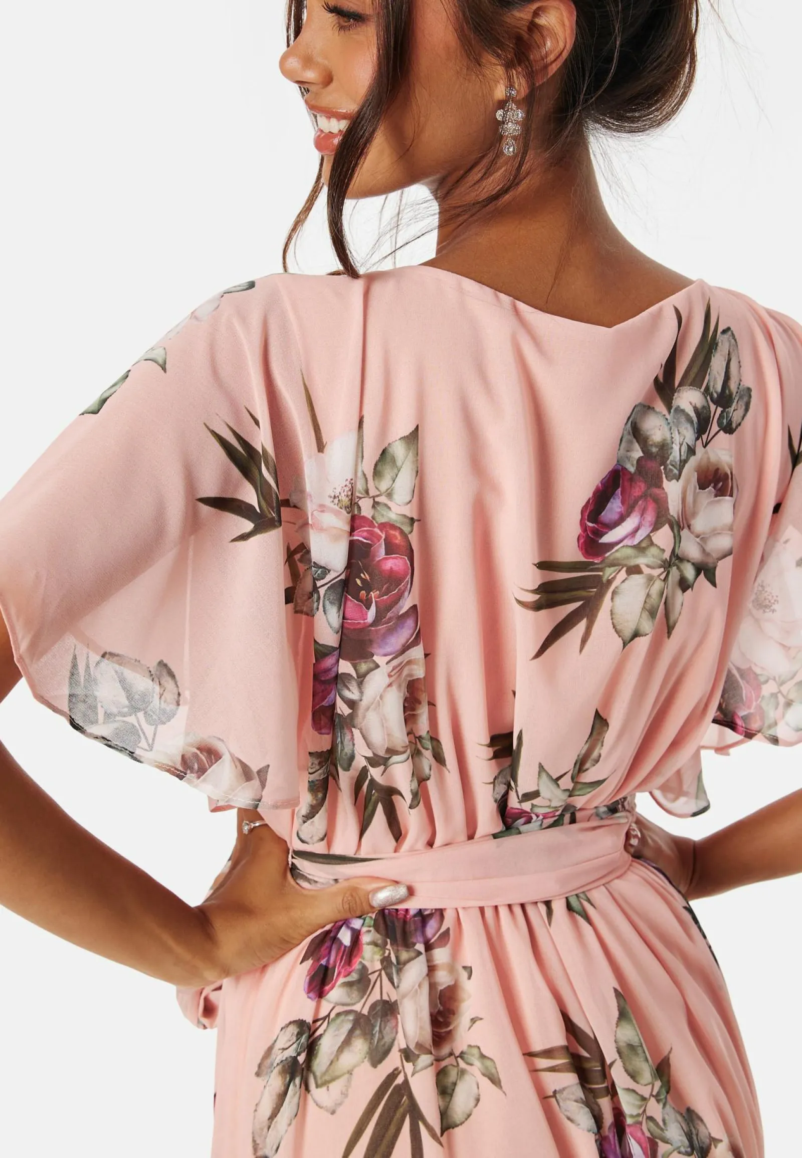 Goddiva Kukkakuosiset Ja Kuviolliset Mekot|Kietaisumekot*Flutter Floral Maxi Dress