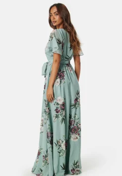 Goddiva Morsiusneitomekot|Kukkakuosiset Ja Kuviolliset Mekot*Flutter Floral Maxi Dress