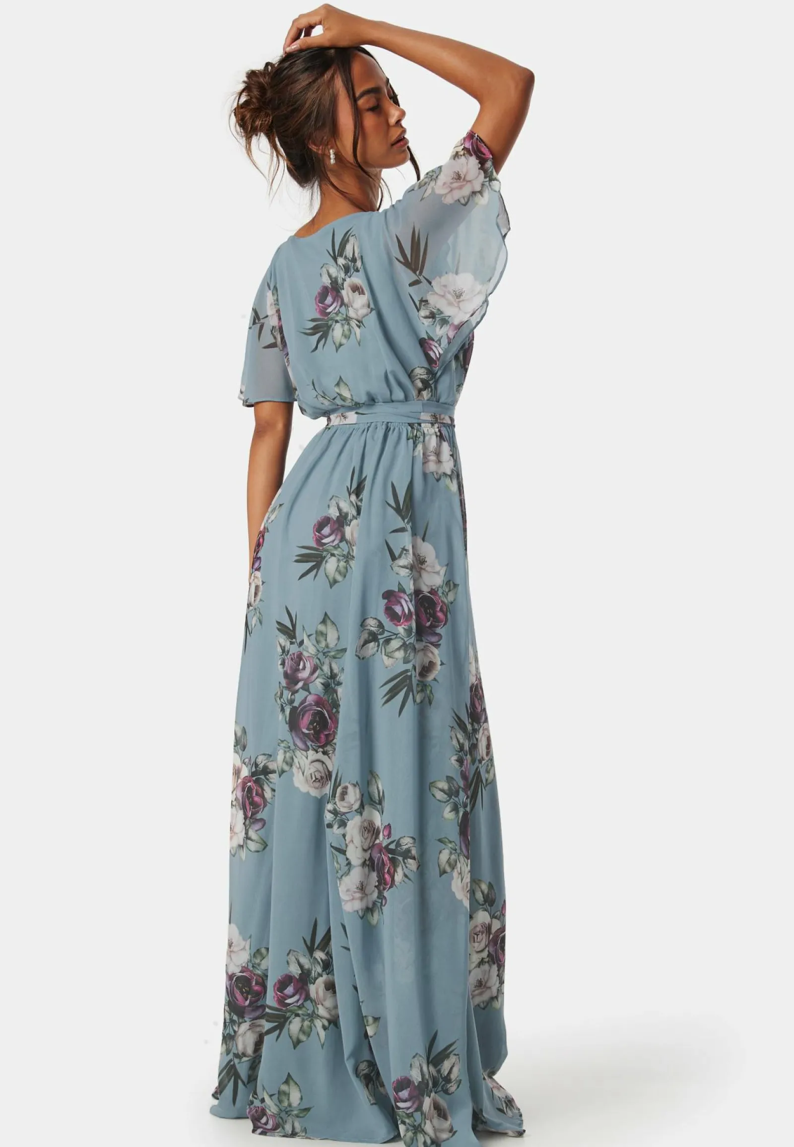 Goddiva Morsiusneitomekot|Kukkakuosiset Ja Kuviolliset Mekot*Flutter Floral Maxi Dress