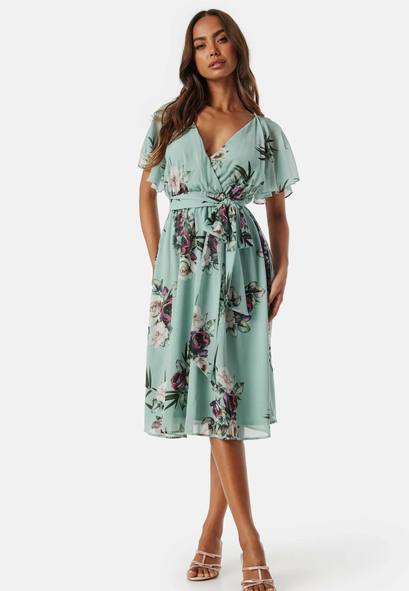 Goddiva Morsiusneitomekot|Juhlamekot*Flutter Floral Midi Dress