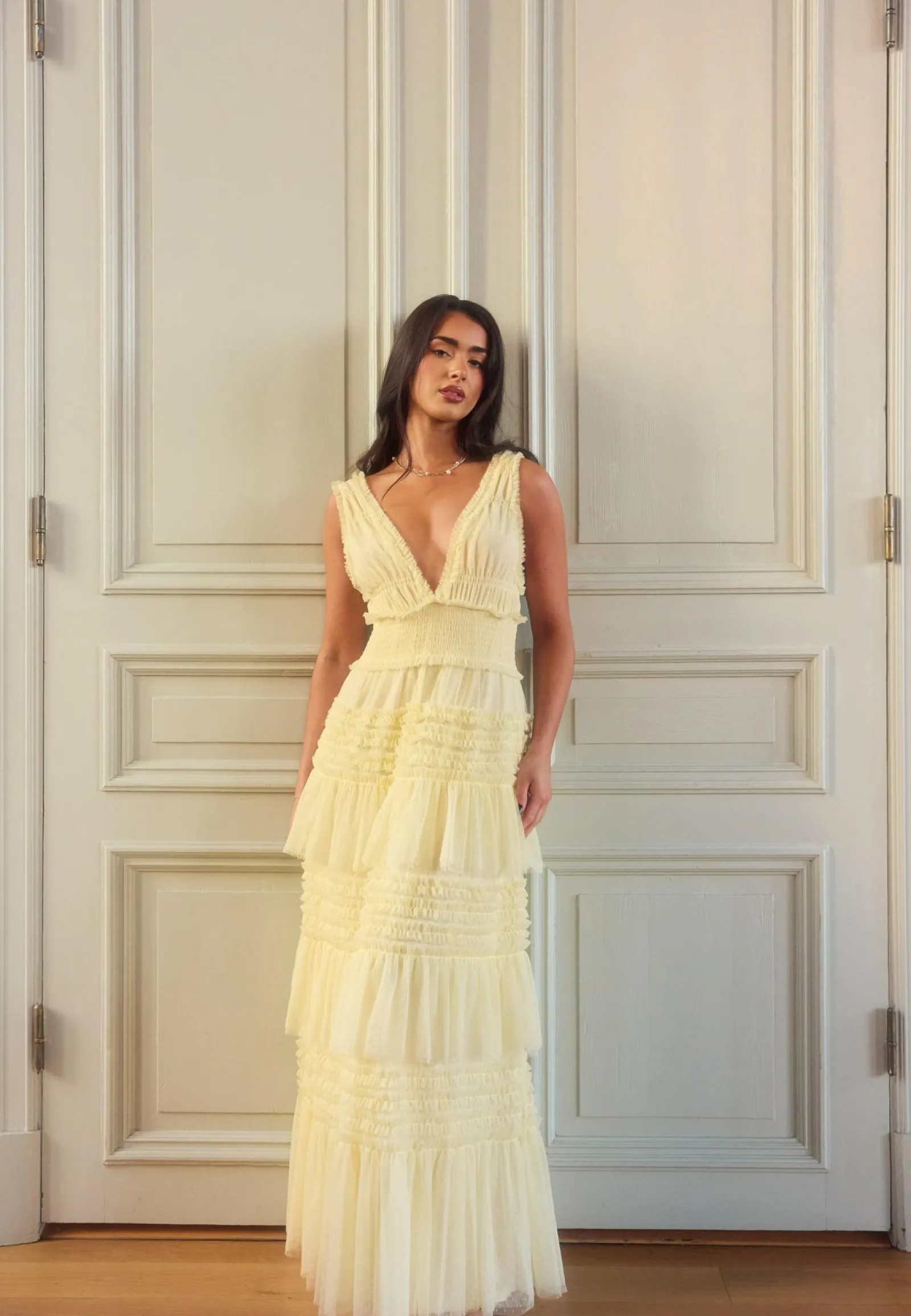 Bubbleroom Occasion Morsiusneitomekot|Vanhojentanssimekot*Frill Dotted Tulle Gown