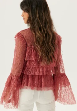 BUBBLEROOM Yksiväriset Puserot Ja Paidat|Röyhelöpuserot*Frill Lace Blouse