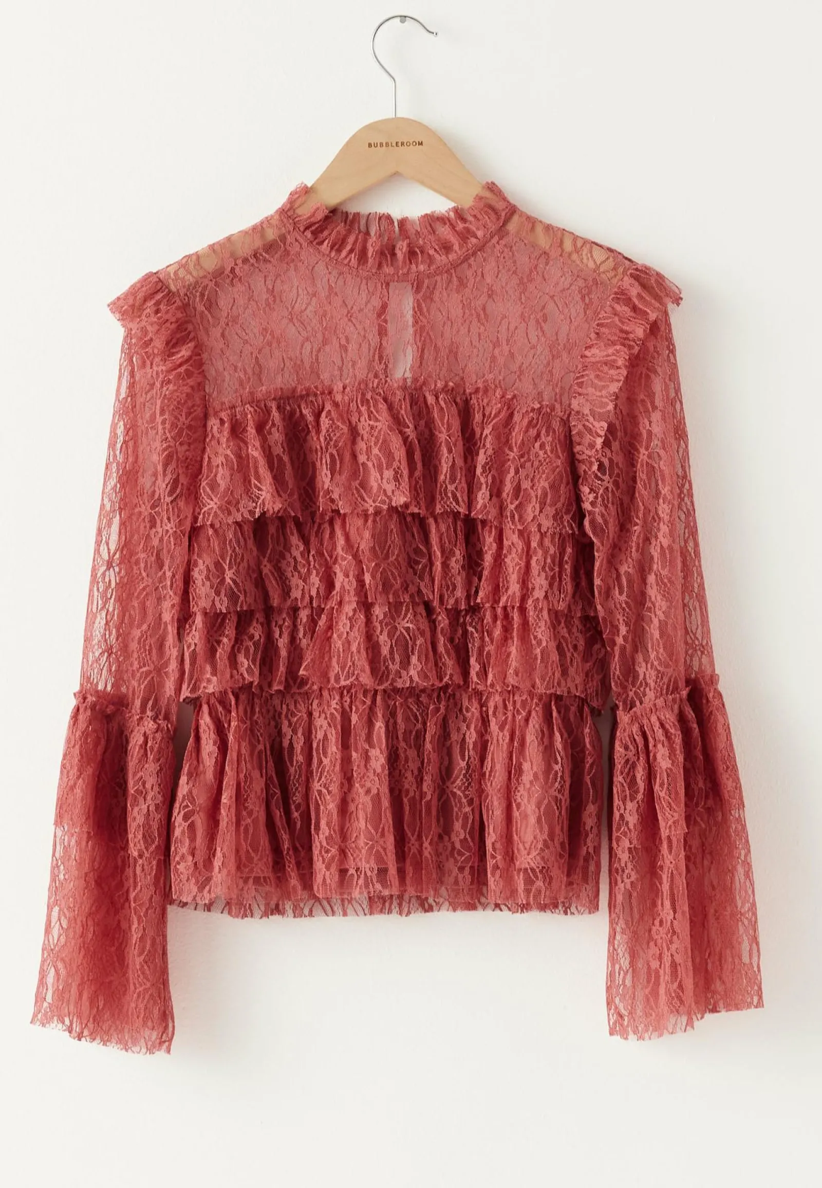 BUBBLEROOM Yksiväriset Puserot Ja Paidat|Röyhelöpuserot*Frill Lace Blouse