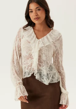 BUBBLEROOM Yksiväriset Puserot Ja Paidat|Röyhelöpuserot*Frill Lace Blouse