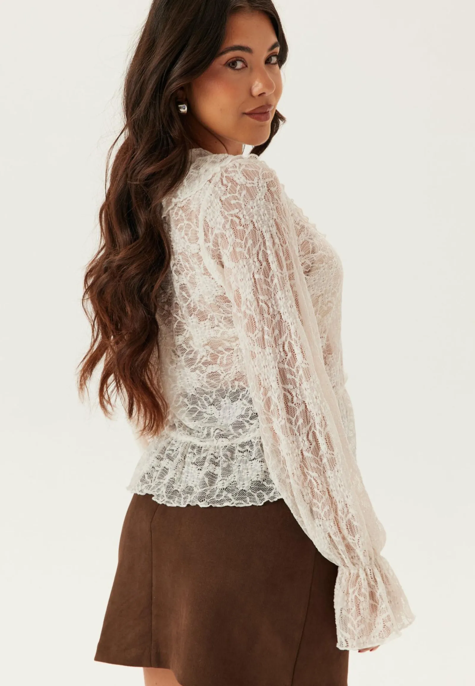 BUBBLEROOM Yksiväriset Puserot Ja Paidat|Röyhelöpuserot*Frill Lace Blouse