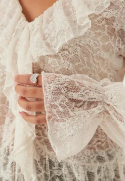 BUBBLEROOM Yksiväriset Puserot Ja Paidat|Röyhelöpuserot*Frill Lace Blouse