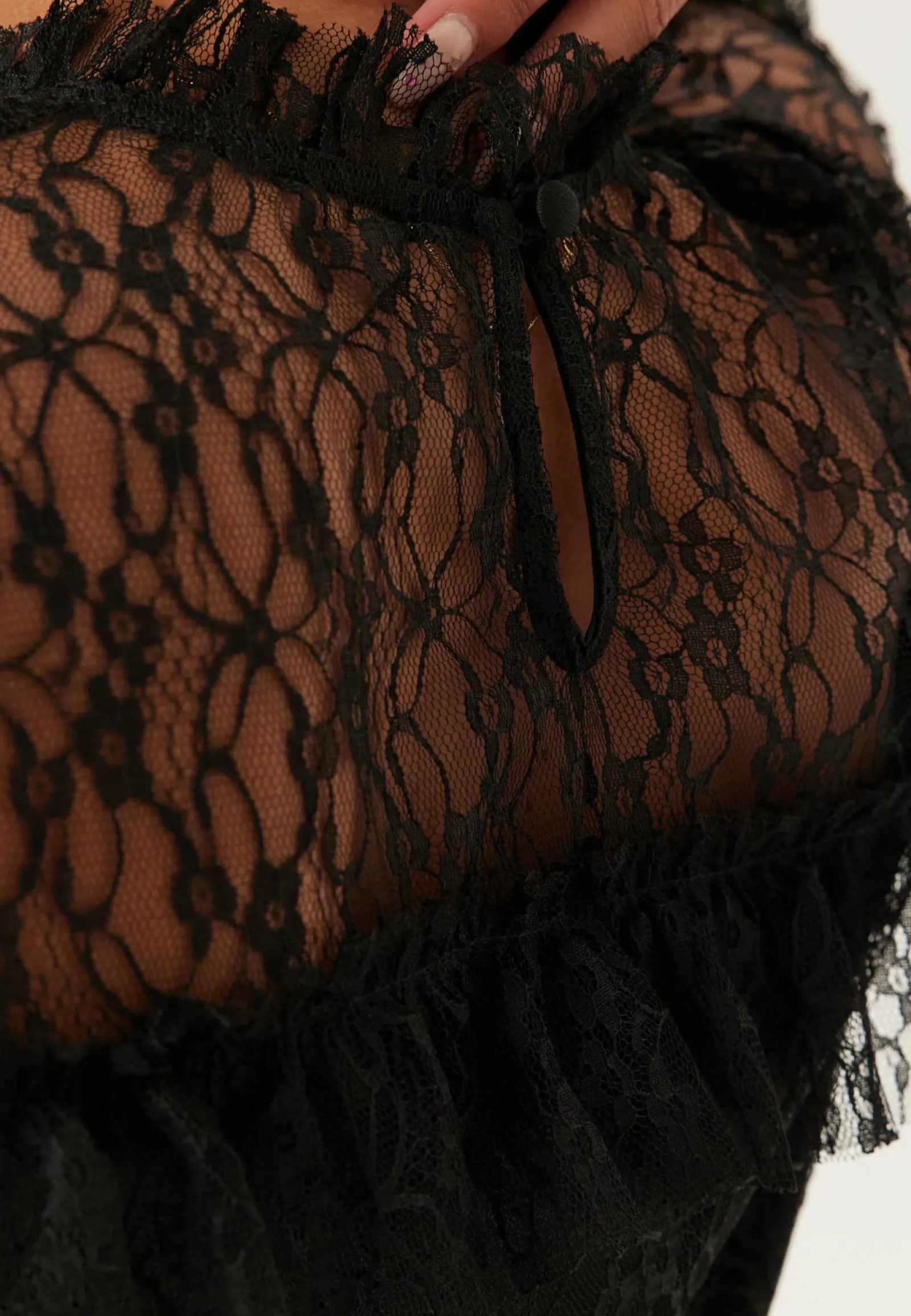 BUBBLEROOM Yksiväriset Puserot Ja Paidat|Röyhelöpuserot*Frill Lace Blouse