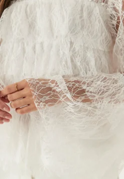 BUBBLEROOM Yksiväriset Puserot Ja Paidat|Röyhelöpuserot*Frill Lace Blouse